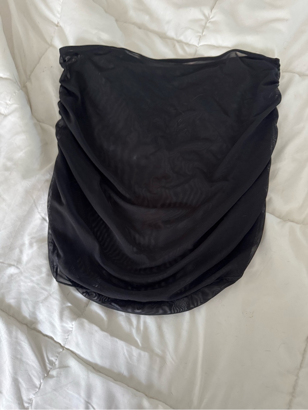 Black Draped Mesh swimsuit coverup